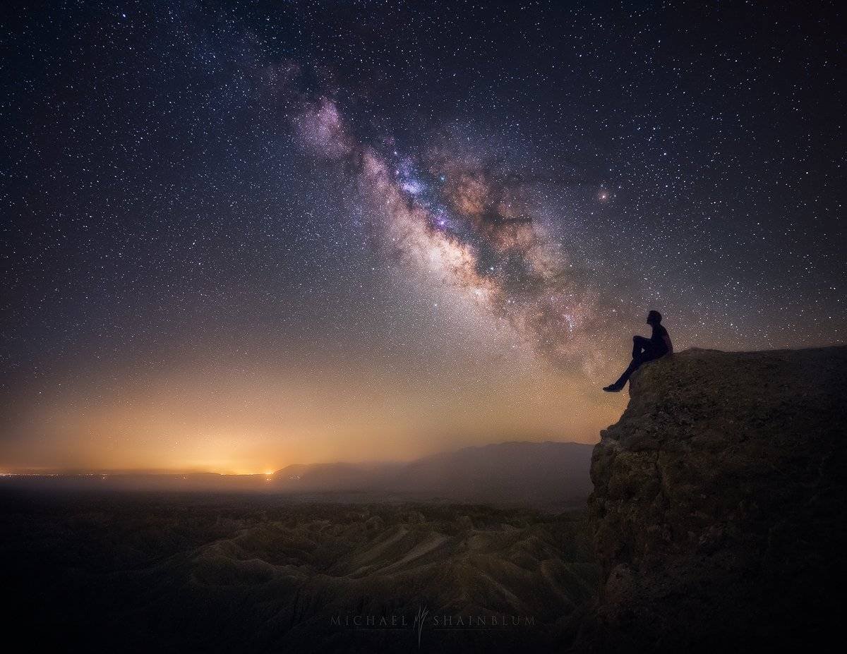 Milky Way Cliff Portrait Silhouette