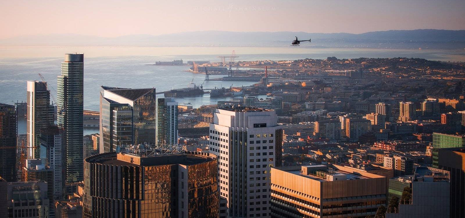 Aerial video licensing, aerial film San Francisco helicopter