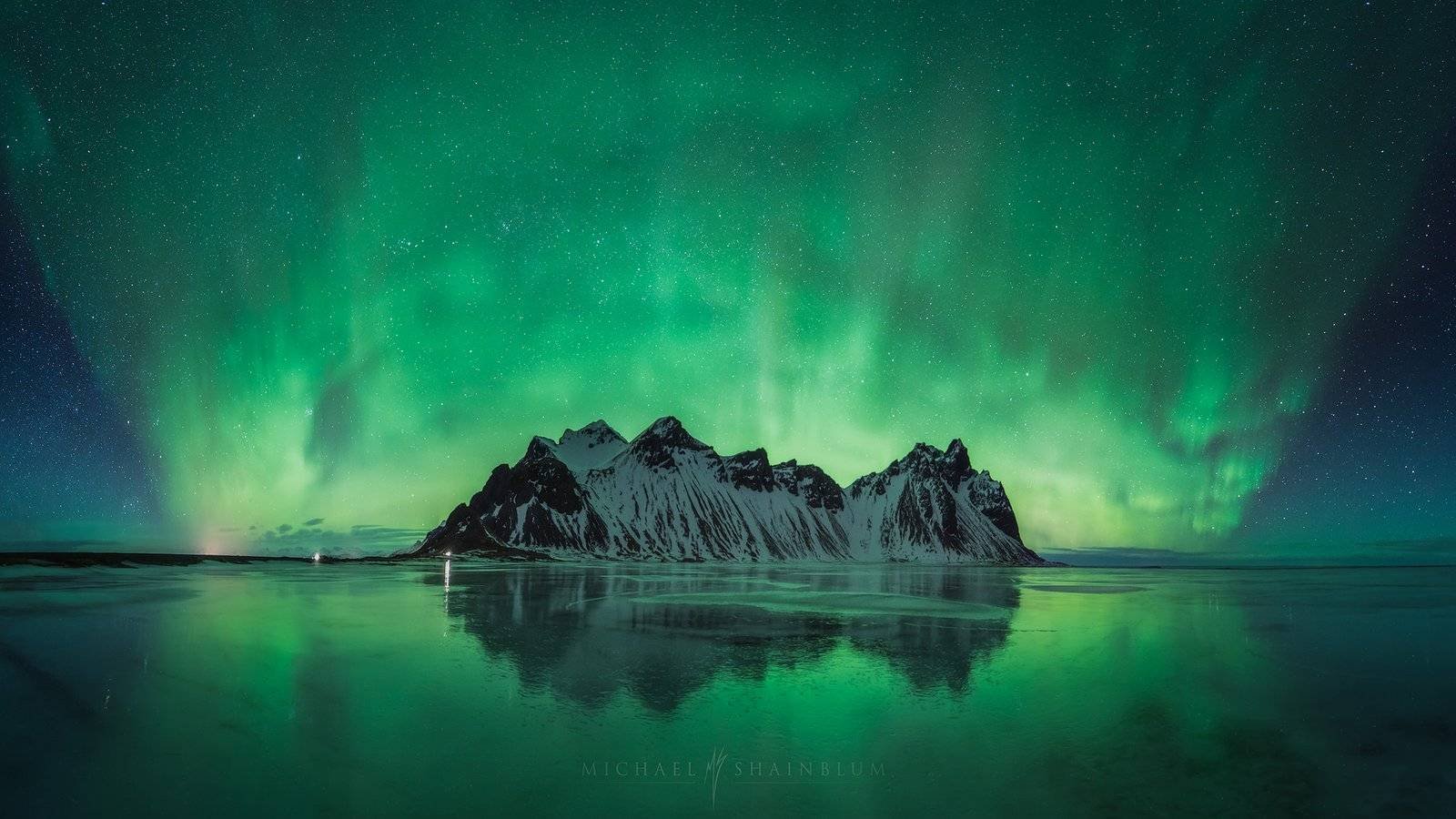 Aurora Panorama Over Vestrahorn Iceland Oc 48 1152 Earthporn