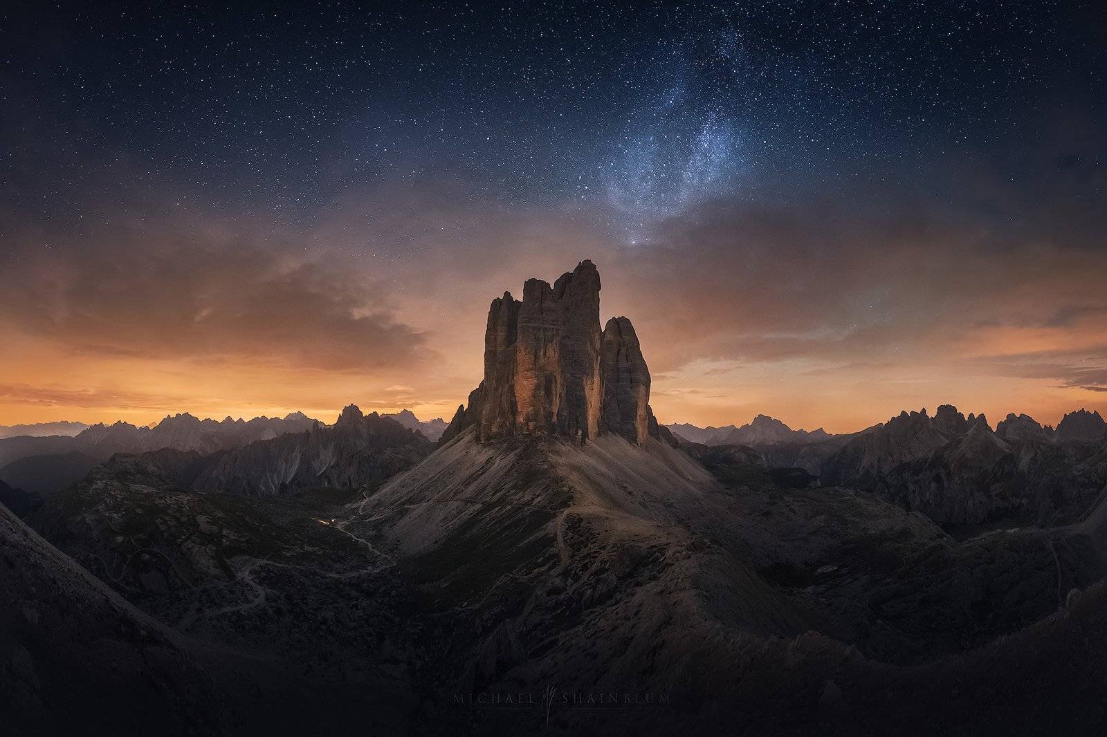 Tre Cime Dolomites Milky Way