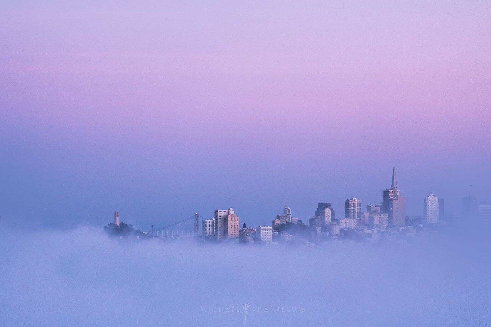 San Francisco Fog Landscape Photography, Golden Gate Bridge