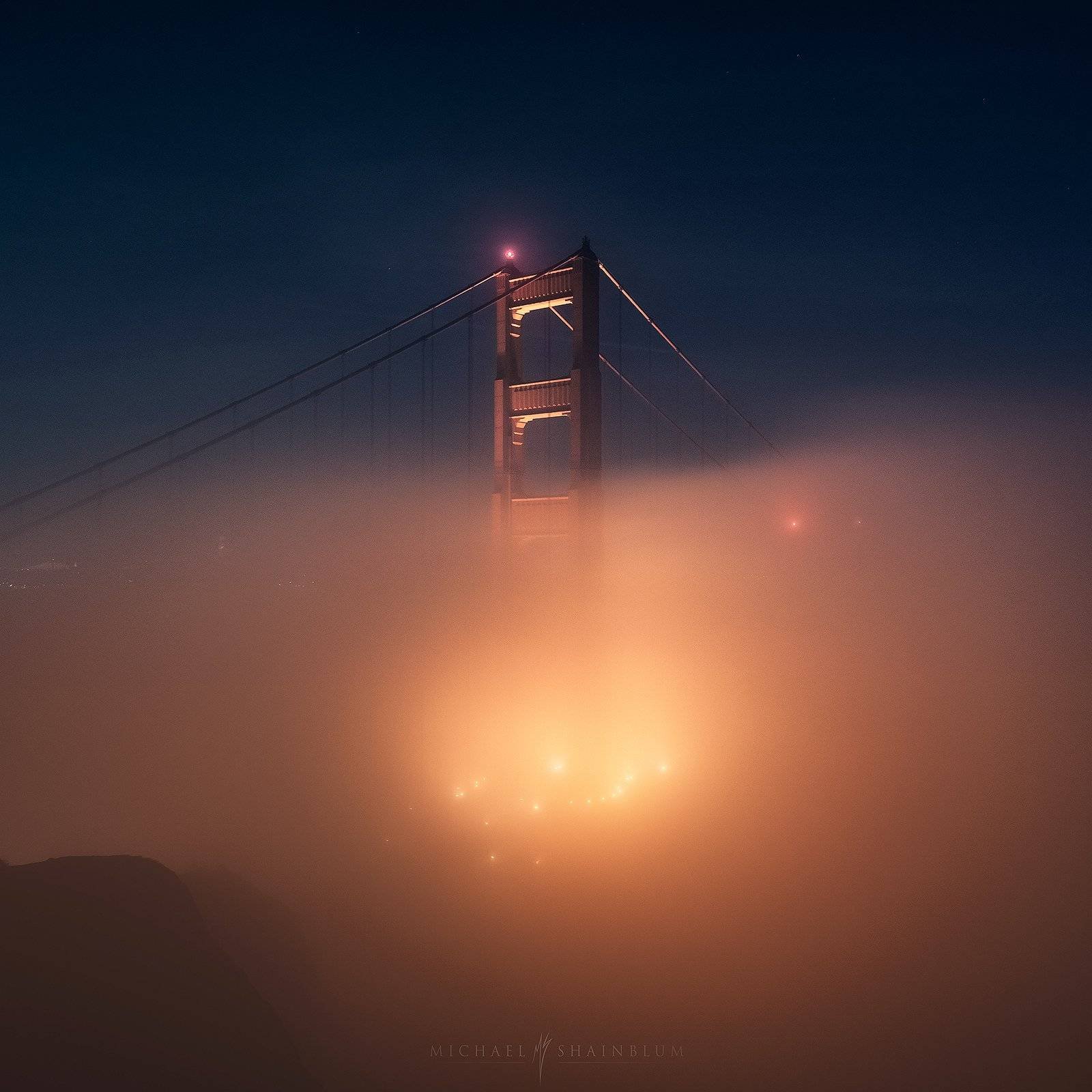 San Francisco Fog Landscape Photography, Golden Gate Bridge