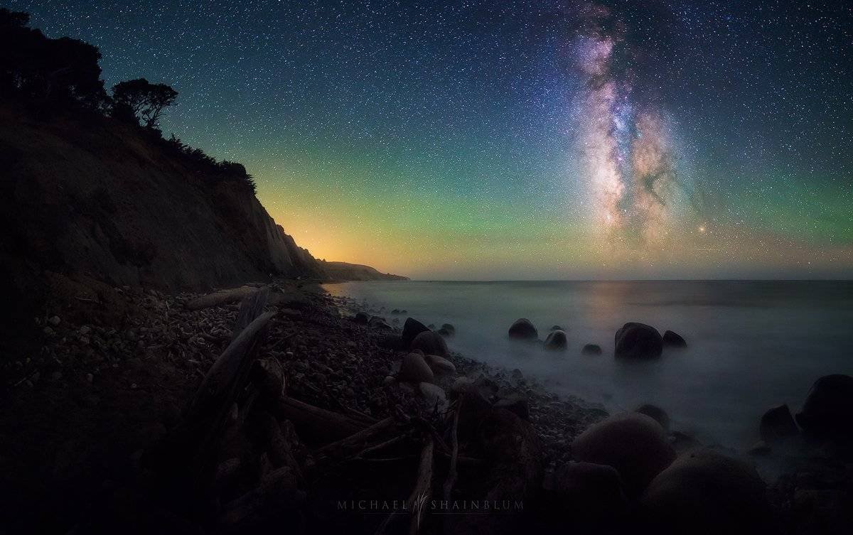 Milky Way Night Sky California Coastline