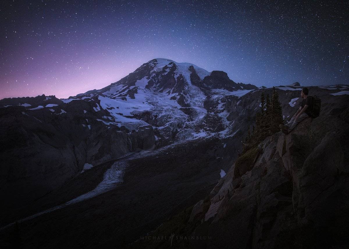 Hike Mount Rainier Night Sky