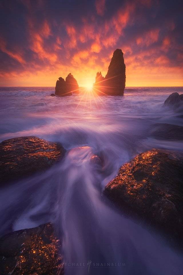 Rodeo Beach during sunset in San Francisco.