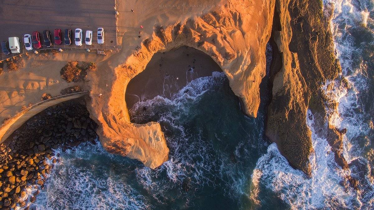 sunset cliffs san diego aerial photography